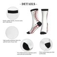 thumbnail image 5 of Men's White Baseball Novelty Athletic Socks Women's Digital Printing Funky Patterned Crew Socks, 5 of 7