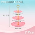 thumbnail image 2 of 2Pack 3-Tier Cupcake Stand Holder, Plastic Tiered Serving Dessert Tower, Pink, 2 of 6