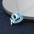 thumbnail image 5 of IBAOLEA Collier Pendentif Cœur de Dauphin Chaîne Clavicule Cadeau pour Femmes, Bleu, 5 of 5