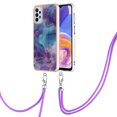 thumbnail image 2 of Mantto for Samsung Galaxy A32 5G Case, with Lanyard Adjustable Strap, Marble Pattern Soft TPU Bumper Hard PC Back Shockproof Protective Glossy Stylish Durable Phone Case for Women Girls,Purple, 2 of 7