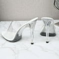 thumbnail image 4 of Modisza Women Clear Pointed Toe Sandals Transparent Strap High Heel Slip on Slides Ladies Outodoor Walking Stiletto Shoes White 8, 4 of 6