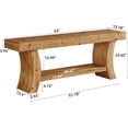 thumbnail image 2 of Tribesigns 63" Solid Wood Console Table,  Farmhouse 2-Tier Low TV Console for Living Room, Entryway, Hallway, 2 of 9