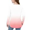 thumbnail image 6 of YUNAFFT Girls Ombre T-Shirt Long Sleeve Round-Neck Blouse with Side Slit Comfort Fit Stretchy Soft Fabric 2-12Y, 6 of 7