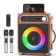 thumbnail image 1 of JAUYXIAN Altavoz Bluetooth con dos micrófonos inalámbricos, altavoz exterior con subwoofer/Tweeter, sistema de altavoces PA portátil con control remoto, luces Discol, FM, REC para el hogar, fiesta, 1 of 5