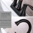 thumbnail image 3 of Kichae 4-Inch Deck Mount Bathroom Faucet，2-Handle Oil Rubbed Bronze Vanity Sink Faucets with Pop-up Drain and Supply Hoses, 3 of 5