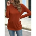 thumbnail image 4 of Long Sleeve Shirts for Women Tunic Tops for Women Loose Fit Dressy Crew Neck Pullover Basic Sweaters for Women Orange L, 4 of 8