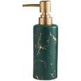 thumbnail image 3 of ABPETE Gold Soap Dispenser for Bathroom or Kitchen, Skinny Ceramic Lotion Bottle with Marble Pattern, Rust-Free Pump(Dark Green), 3 of 8