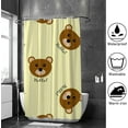 thumbnail image 4 of Coolnut Shower Curtain Set with Hooks Brown Bear Head Polyester Waterproof Bath Curtain for Bathroom Bathtubs Decor 60 x 72 Inches, 4 of 6