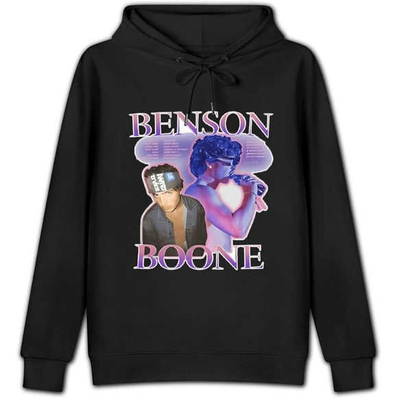 Bensons Boones Men's Graphic Pullover Shirt with No Pocket Warm Hoodie Athletic Long Sleeve