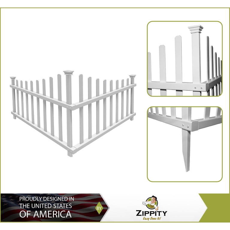 No-Dig Ashley Vinyl Corner Picket Accent Panel Kit - Decorative