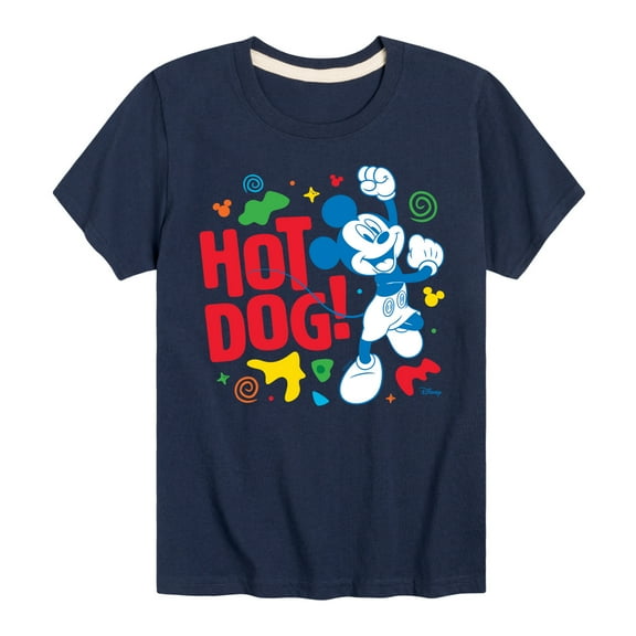 Disney Jr - Hot Dog Mickey - Toddler & Youth Short Sleeve Graphic T-Shirt