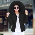 thumbnail image 6 of VNKIDY Women's Coat Autumn Winter Solid Color Puffer Jacket With Oversized Fuzzy Hood Long Sleeve Zipper Thermal Coat For Casual Daily Streetwear Activities Warm Outerwear, 6 of 9