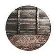 thumbnail image 1 of Rustic Mouse Pad for Computers, Aged Cracked Striped Oak Boarded Plank Wall Background and Dated Brick Floor Picture, Round Non-Slip Thick Rubber Modern Gaming Mousepad, 8" Round, Brown, by Ambesonne, 1 of 2