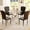 Black, variant on 5 Piece Round Glass Dining Table Set For 4 Modern Kitchen Table And Chairs With Tempered Glass Top Small Space Furniture For Apartment Living Room (4 Black Chairs)