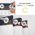 thumbnail image 2 of No Hook Shower Curtains with Snap-in Liner Set, Japanese Style Waterproof Hotel Style Bathroom Shower Curtain, Modern Cranes Cherry Flower Wave Red Blue Breathable Mesh Top Bath Curtains 36''x72'', 2 of 9