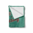 thumbnail image 2 of Cars Soft Flannel Fleece Throw Blanket, Poster Print of a Classic Vintage Automobile Nostalgia Rally Antique Machine, Cozy Plush for Indoor and Outdoor Use, 60" x 80", Teal Ruby Cream, by Ambesonne, 2 of 6