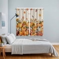 thumbnail image 5 of Curtains 63 Inch Length 2 Panels, Fall Pumpkin Grommets Window Treatment Curtain, Vintage Rugby Pumpkin Sunflower Maple Leaf Thermal Curtains Drapes for Living Room/Bathroom, 5 of 9
