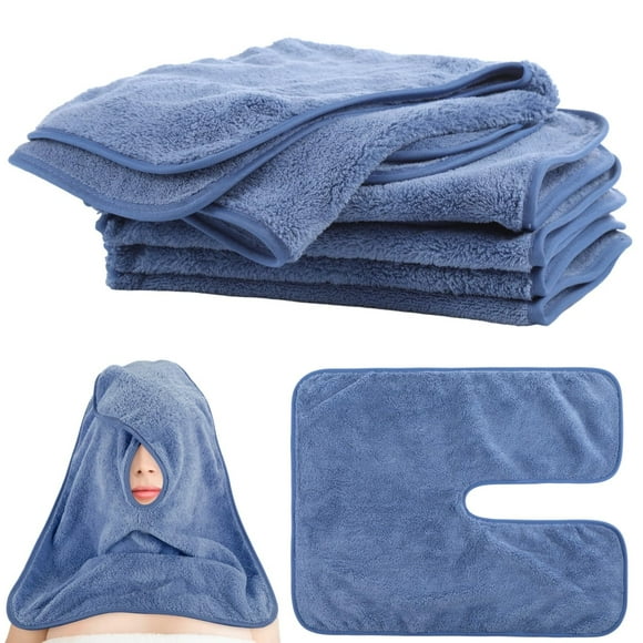 Toallas faciales DIMEGON en forma de U, 12 unidades, de forro polar coral, esteticista