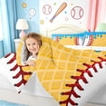 thumbnail image 6 of Homewish Baseball Sport Gamer Queen Comforter Set,Modern Geometric Rhombus Bedding Sets,Blue White Yellow Bedding Comforter Set For Teens,Luxury Bedroom Decor Reversible,3pcs, 6 of 8