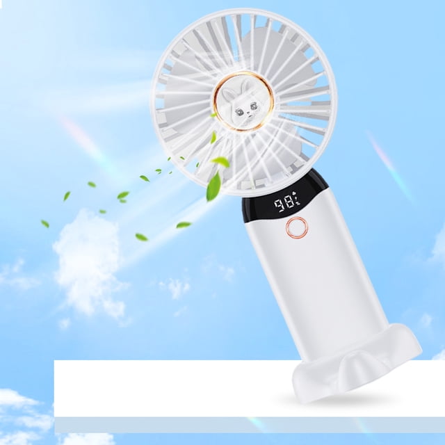 Ventilador de mano Ventilador eléctrico de refrigeración de 2400 mAh Ventilador de mesa para dormitorio doméstico (Blanco)