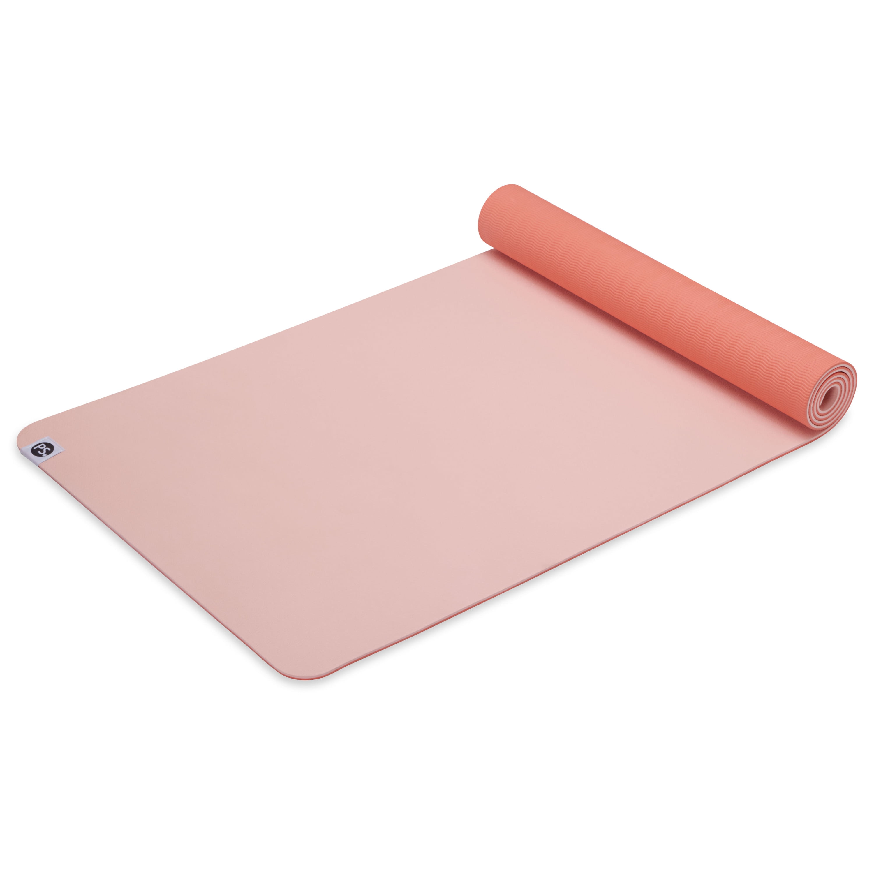 Popsugar 5mm Yoga Mat, PVC, Printed Oval-Stripe Pink Rose