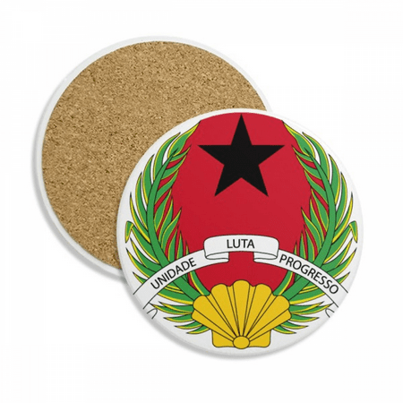 

Guinea Bissau National Emblem Coaster Cup Mug Tabletop Protection Absorbent Stone