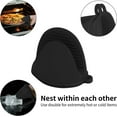 thumbnail image 4 of HEETLY Silicone Pinch Grips, 4-Piece Mini Oven Mitts & Pot Holders Set, 446°F Heat Resistant Kitchen Tool, Black, 4 of 8
