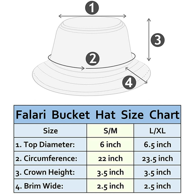 Falari Bucket Hat, Unisex Cotton, Packable, Foldable, Lightweight