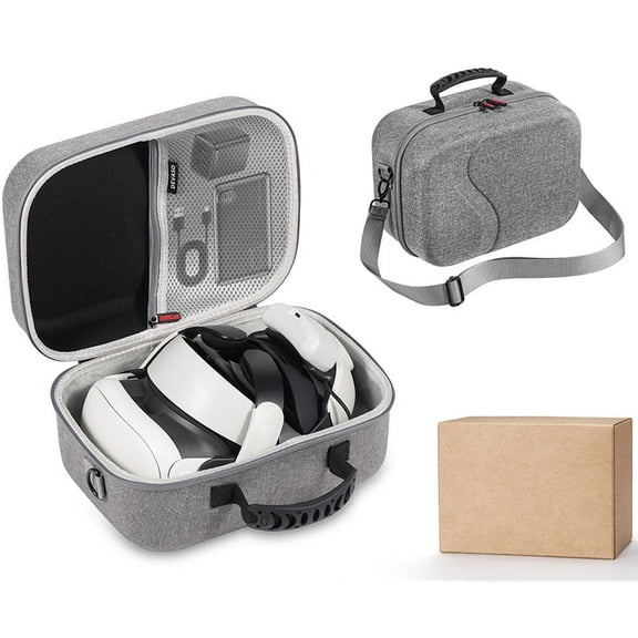 Large Carrying Case for Meta Quest 3S/3, Hard Travel Case Compatible with BOBOVR S3 Pro/KIWI Design Battery Head Strap, Quest Controller and Accessory, Portable Hard Shell Travel Shoulder Bag, Grey