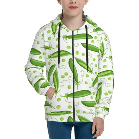 

Hoodies for Teen Girls Boys green Peas funny Long Sleeve Youth Kids Essentials Zip Up Hoodie Lghtweight Fashion Hoodies & Sweatshirts Jacket Fall Winter Outfits Tops