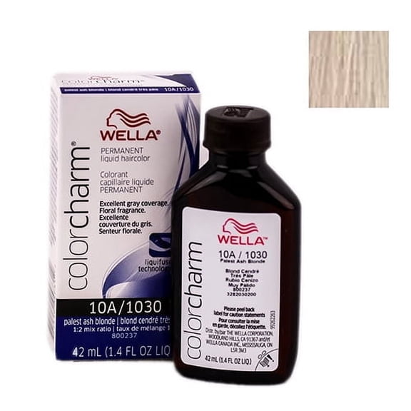 Wella Hair Color Charm Liquid #1030/10A Palest Ash Blonde, 1.4 Oz