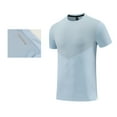 thumbnail image 4 of USNSM Men's Solid Color Short Sleeve UPF 50+ T-Shirt Quick Dry Rash Guard Athletic Running Swim Top Tee Performance Water Shirts Blue L, 4 of 4