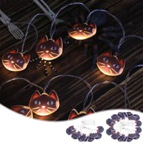 CASAFUN Halloween Decorations Black Cat String Lights, Halloween Decor Ghosts LED Lights, Thanksgiving Christmas Halloween Decorations for Home Indoor Outdoor