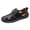 Black, variant on Men's Closed Round Toe Flat Shoes Vintage Fashion Sandals Comfortable Cut out Non Slip Fisherman Shoes for Leisure Work Driving Blue Size 8