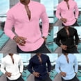 thumbnail image 5 of CENL Mens Casual Long Sleeve Button-Down Shirt Blouse Henley V-Neck Tops T Shirts, 5 of 9