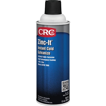 CRC 18412 Zinc-It Instant Cold Galvanized Coating Spray, 16oz Aerosol