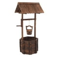 thumbnail image 3 of UBesGoo Outdoor Wooden Wishing Well Bucket Barrel Planter for Patio Garden, 3 of 8