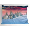 Winter Pillow Sham Idyllic Scenery in Snow Covered Serene Mountains Pine Tree Forest Majestic Sky, Decorative Standard Queen Size Printed Pillowcase, 30 X 20 Inches, Pink Blue Cream, by Ambesonne