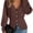 dark brown, variant on Women V‑Neck Button Front Knit Cardigan Long Sleeve Fitted Sweater Coat