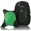 Obersee Bern Diaper Bag Backpack and Cooler, Black/Green