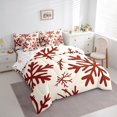 thumbnail image 3 of Manfei Vintage Red Snowflake 7 Pieces Bedding Comforter Set,Merry Christmas Full Bedding Set,Happy New Year Fitted Sheet Flat Sheet For Men Women,Microfiber Bedroom Decor Reversible, 3 of 8