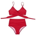 thumbnail image 6 of TTUHYWXI 2025 Summer Bikini Set for Women Push Up High Waisted 2 Piece Bathing Suit (Red, L), 6 of 7