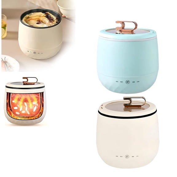 HIBIBUD 2026 New Cooking Utensils Smart Mini Rice Cooker Multifunctional Electric Rice Cooker 6 in 1 Non Stick Ceramic Pot with Lid Mini Hot Pot Electric Mini Rice Cooker Portable Mini Rice Cooker