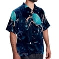 thumbnail image 2 of Cancer Constellation Men's Short Sleeve Beach Shirts, Casual Printed Button Down Poplin Shirt Summer., 2 of 6