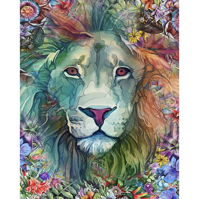 León para colorear óleo lienzo cuadros DIY pintura pintada a mano por números Kit Craft Hugtrwg Para estrenar