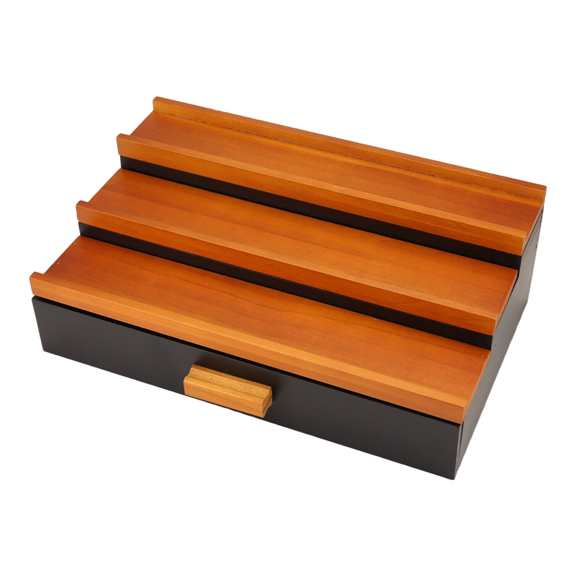 Wooden Cologne Display Stand Organizer for Men,3 Tier with Drawer Storage, Perfume Rack