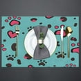 thumbnail image 3 of Love Paws Placemats Set of 6 Fabric Placemats Square Placemat for Kitchen Table Heat Resistant, Easy to Clean Table Placemats 12x18 Inch, 3 of 5