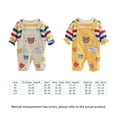 thumbnail image 6 of Child Clothing Suits Baby Jumpsuit Stripe Rainbow Clothes Hoodie Suspender Trousers Long Sleeve 2 Pieces Overalls Beige 90cm, 6 of 8
