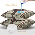 thumbnail image 4 of Throw Pillow Covers 20x20 Inch Set of 2, Brown Southwest Waterproof Outdoor Pillow Covers, Ethnic Boho Tribal Vintage Geometric Decorative Cushion Pillowcases for Couch, Sofa, Bed, Garden, Patio, 4 of 9