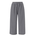 thumbnail image 4 of Women Trousers Guards Loose Straight Rope Sports Casual Pants, 4 of 5